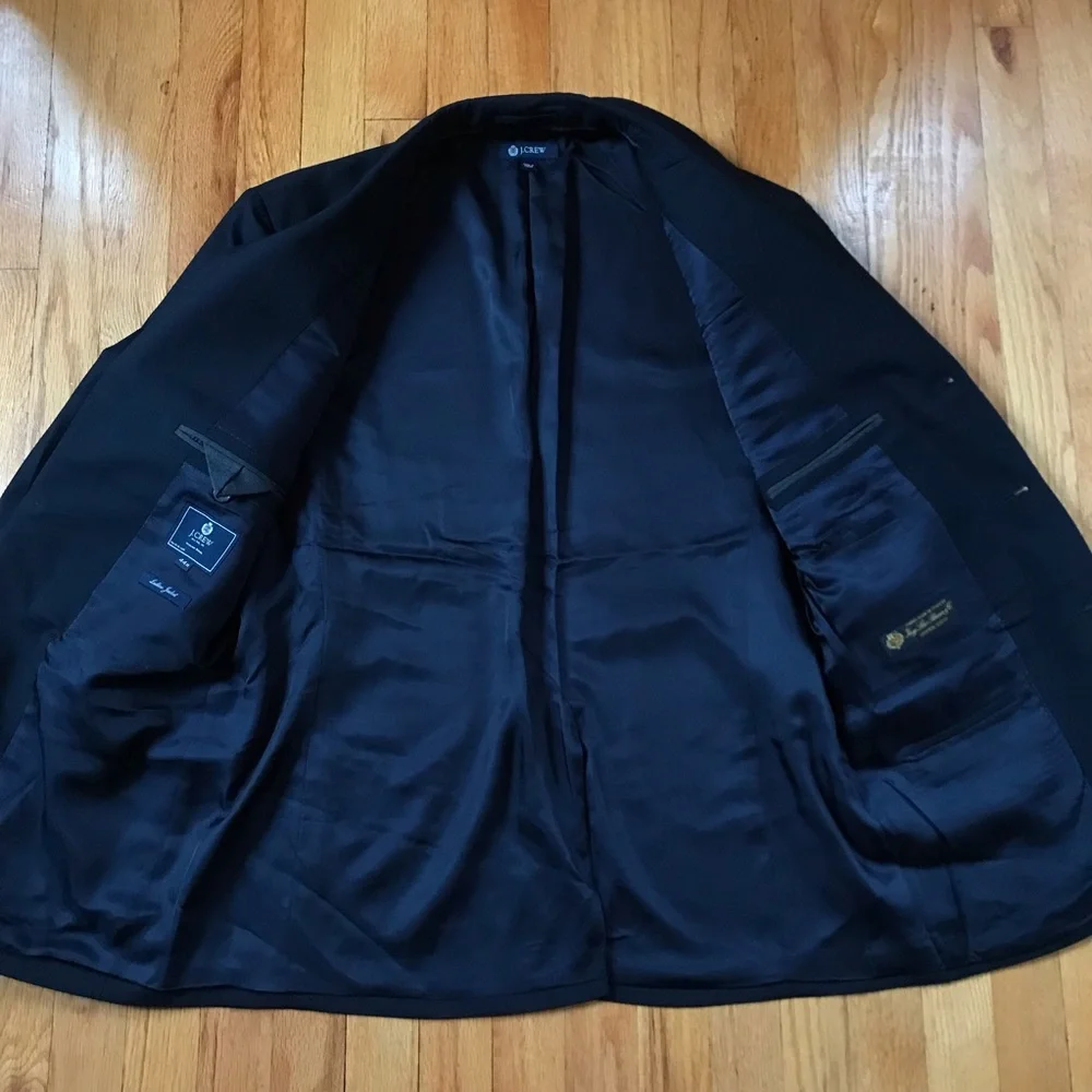 J. Crew X Loro Piana Black Ludlow Blazer Jacket Italian Wool 44R